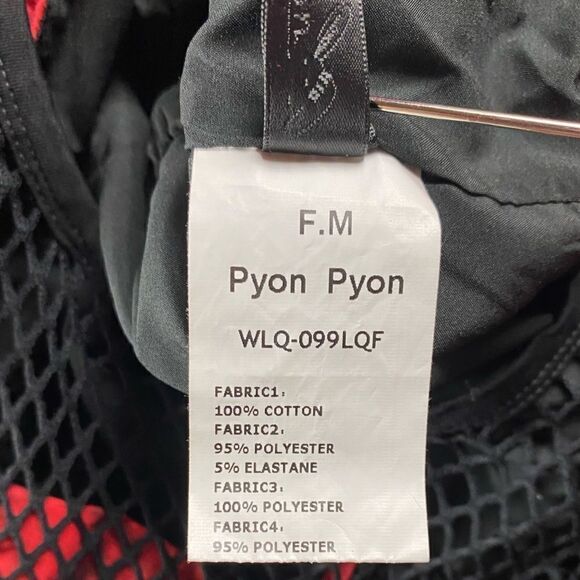 Pyon Pyon Punk Gothic Dress Black And Red With Fish Net - Picture 7 of 10